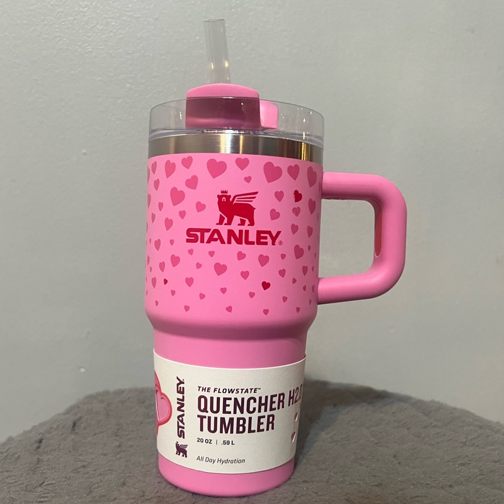 Stanley 20oz Stainless Steel Flowstate Quencher Tumbler with handle Sweet Hearts